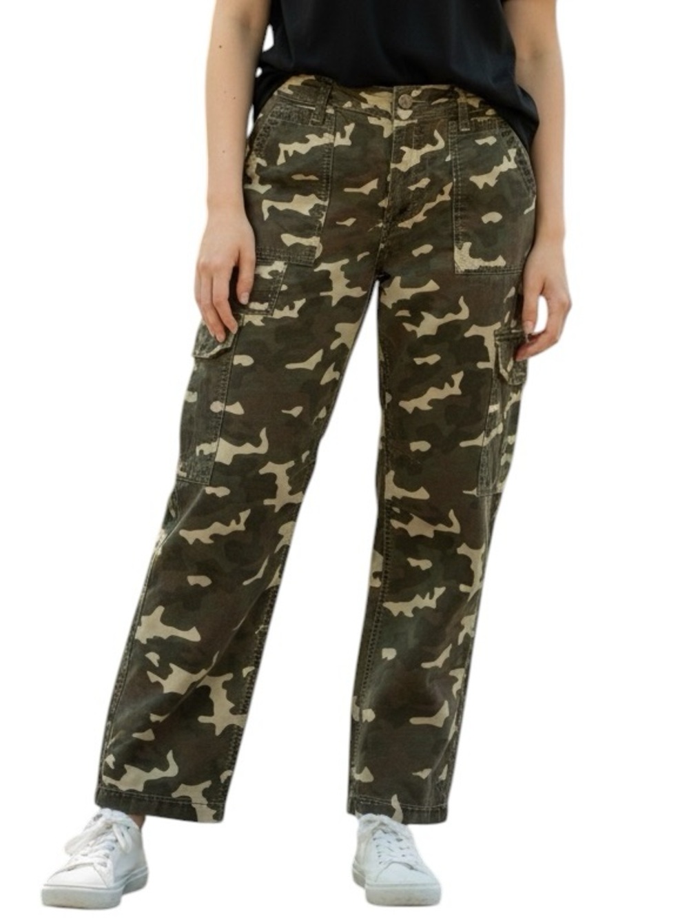 Anthropologie Utilitarian High Rise Waist Wanderer Stretchy Green Camo pants 32
